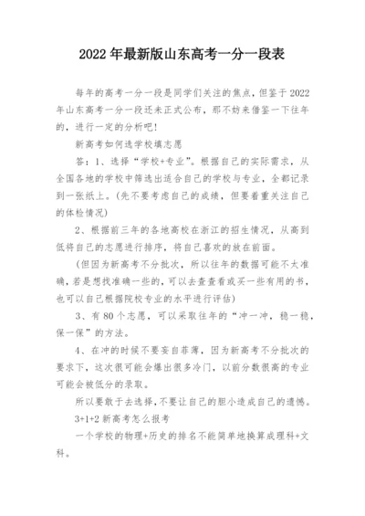 2022年最新版山东高考一分一段表.docx