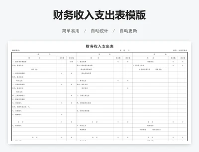 财务收入支出表模版