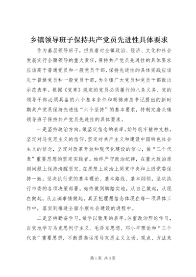 乡镇领导班子保持共产党员先进性具体要求.docx