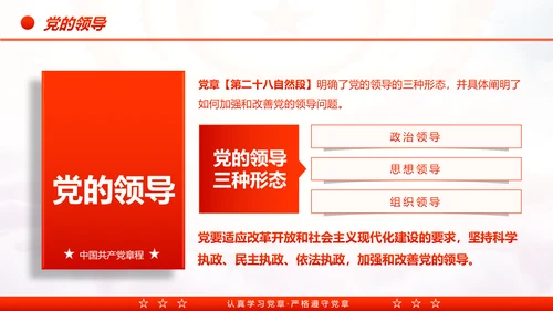 中国共产党章程党章党规学习解读PPT模板