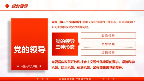 中国共产党章程党章党规学习解读PPT模板