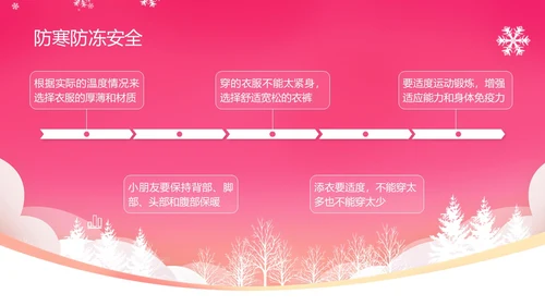 粉红色插画风幼儿园寒假安全教育PPT