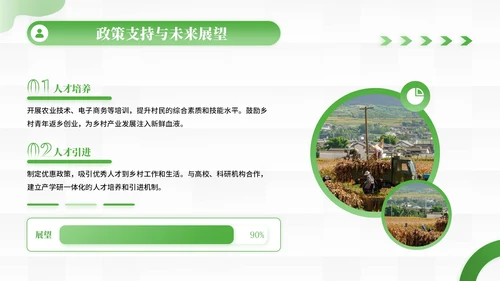绿色商务风乡村产业振兴的创新实践PPT模板
