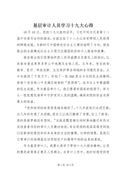 基层审计人员学习十九大心得.docx