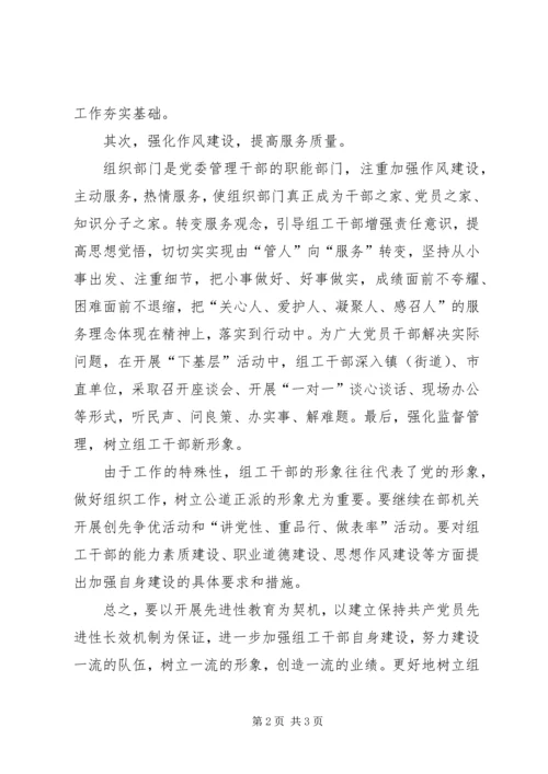 学习组织部门自身建设心得体会精选.docx