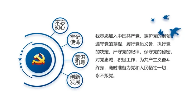 蓝色党建党支部年终工作总结述职报告动态PPT