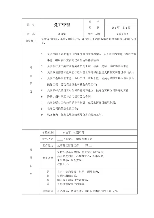 公司组织机构图及岗位基本职责专题方案详解