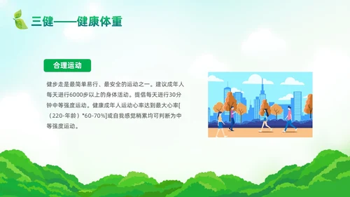 绿色清新风三减三健课件