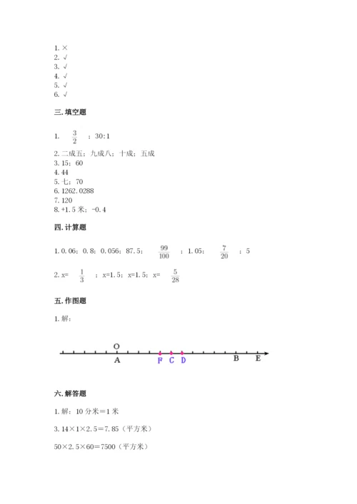 共和县六年级下册数学期末测试卷（综合卷）.docx