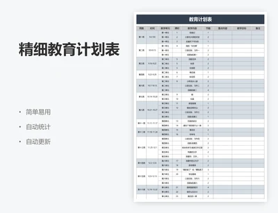 精细教育计划表