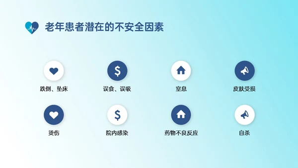 蓝色渐变实拍老年患者护理培训PPT模板护理安全管理
