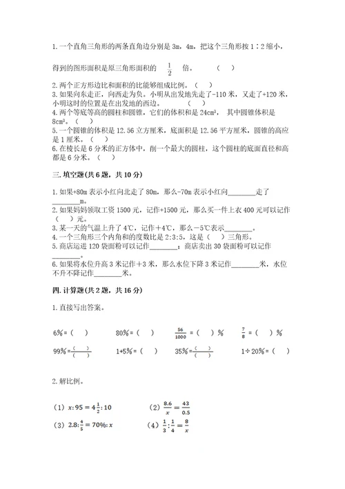 苏教版六年级数学小升初检测试题附完整答案必刷