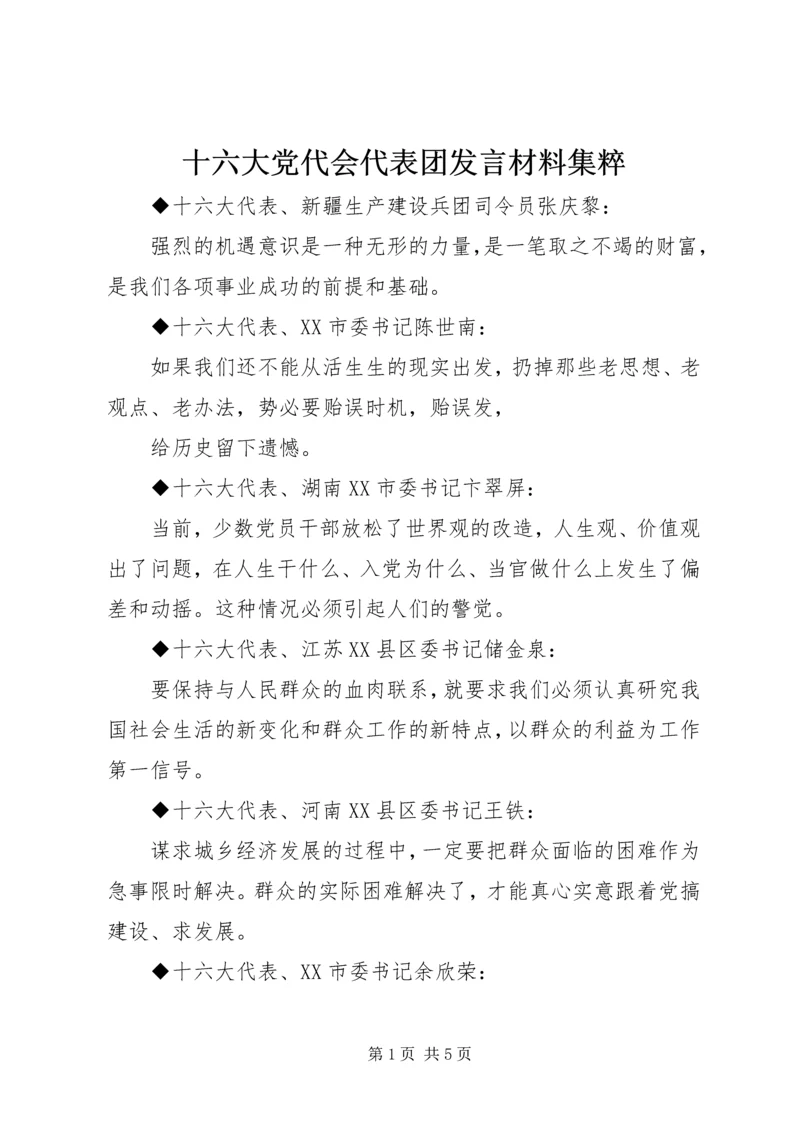 十六大党代会代表团发言材料集粹 (3).docx