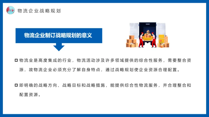 蓝色物流战略规划航空物流动态PPT模板