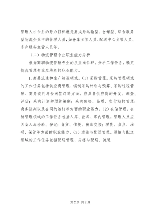 高职院校物流管理专业人才培养方案的探讨.docx