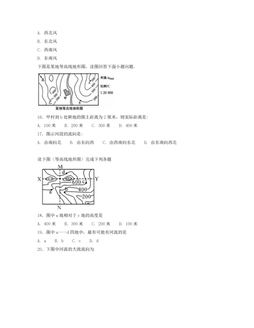 试题-全国-2020_2020届中考地理专题复习 等高线地形图训练（含解析）.docx