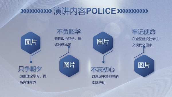蓝色大气公安警察工作总结计划PPT