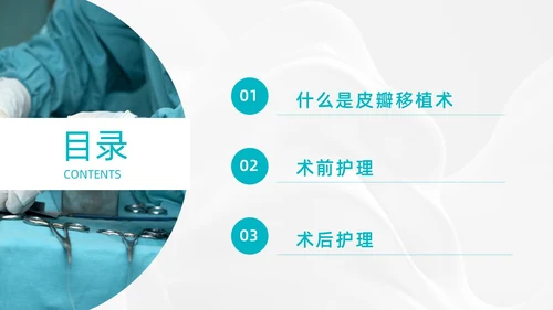 商务、简约、皮瓣移植术后护理、医学项目类、PPT模版护理查房