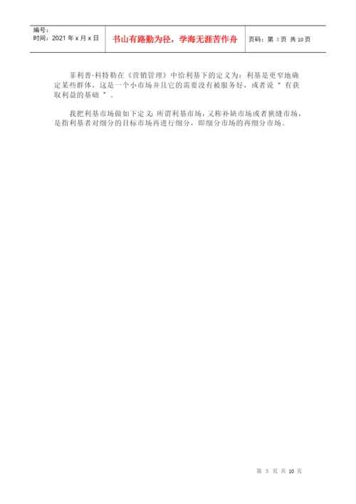 利基市场战略剖析论文.docx