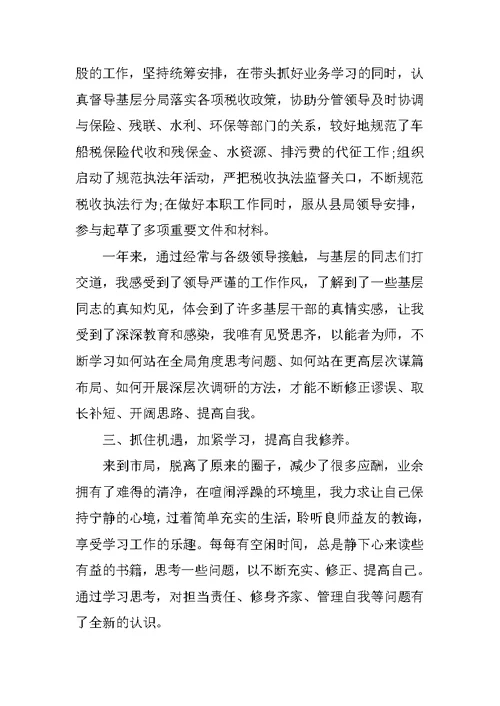 XX年地税系统公务员个人工作总结范文