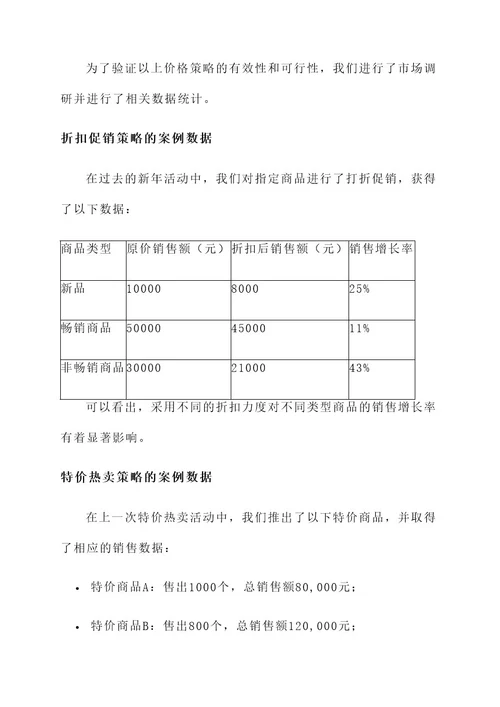 新年活动价格策划案