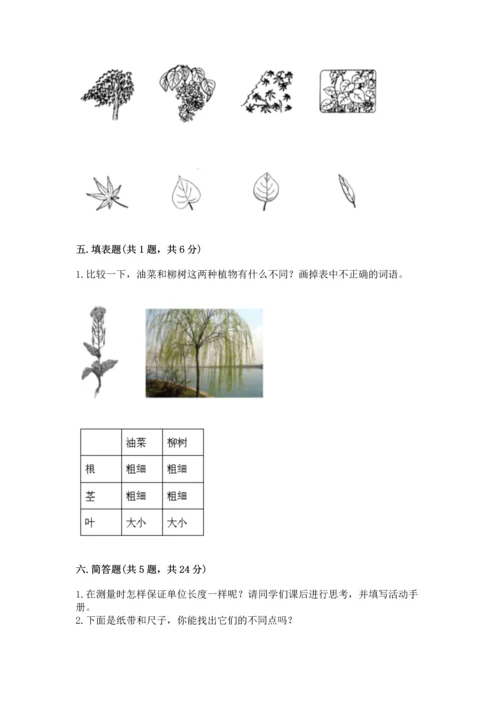 教科版科学一年级上册期末测试卷及参考答案1套.docx