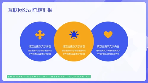 蓝色简约风互联网公司汇报PPT模板