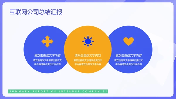 蓝色简约风互联网公司汇报PPT模板