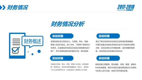 蓝色财务部数据分析报告年终总结PPT模板