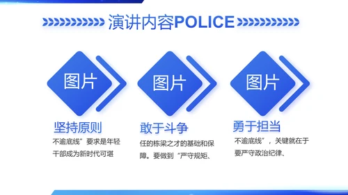 蓝色简约智慧公安科技强警PPT