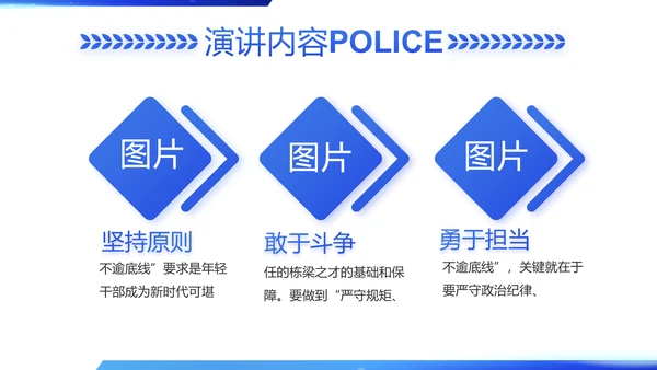 蓝色简约智慧公安科技强警PPT