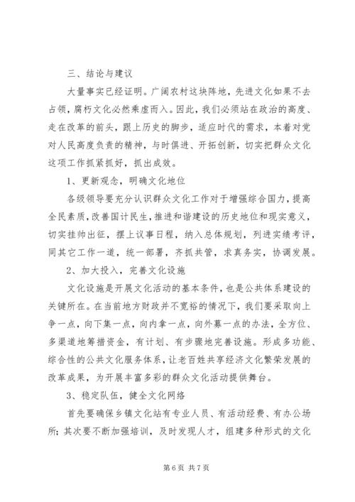 乡镇开展农村群众性文化活动的调研报告.docx