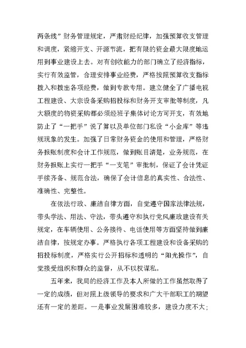 经济责任情况述职报告