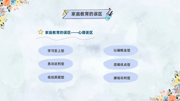 清新水彩手绘花卉卡通儿童六年级期中期末家长会PPT