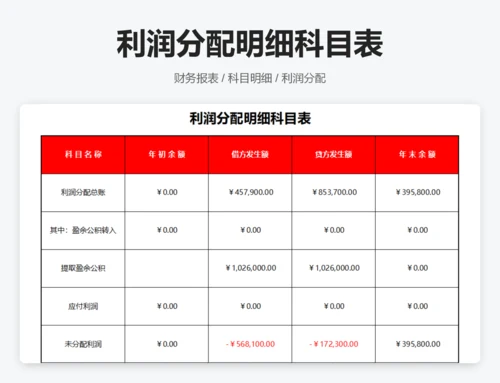 本年利润分配表