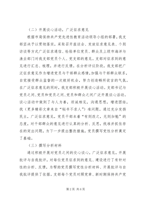 局党支部保先教育活动分析评议阶段工作小结 (7).docx