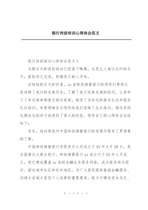 银行岗前培训心得体会范文.docx