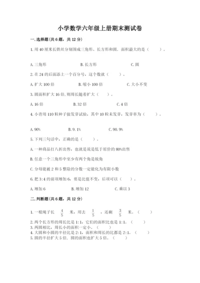 小学数学六年级上册期末测试卷带答案（突破训练）.docx