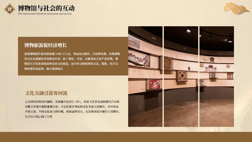 棕色国风博物馆文化介绍PPT模板