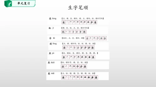 部编一年级语文下册第六单元知识清单
