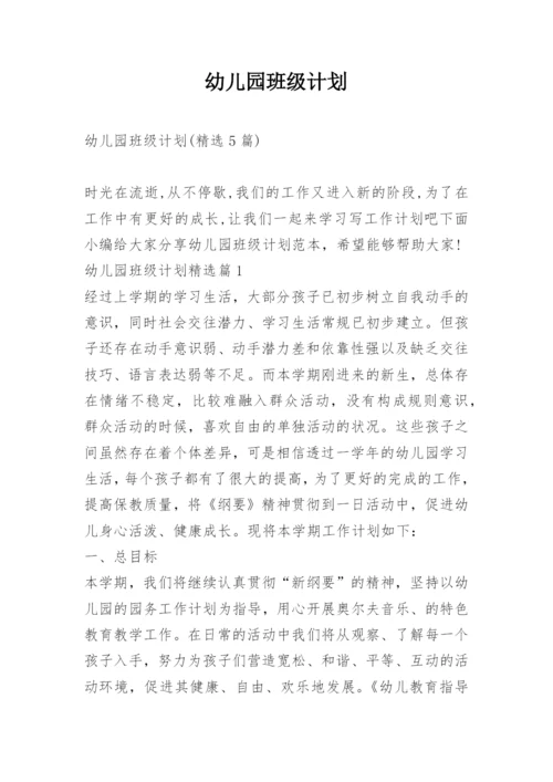 幼儿园班级计划.docx