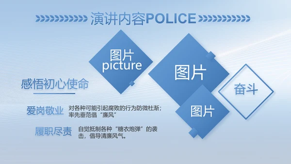 蓝色公安人民警察工作总结PPT