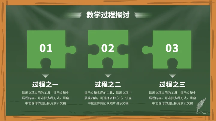 绿色教育教学课件讲课PPT模板