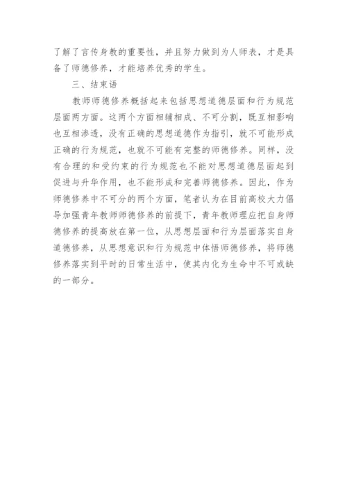 论青年教师师德修养论文.docx