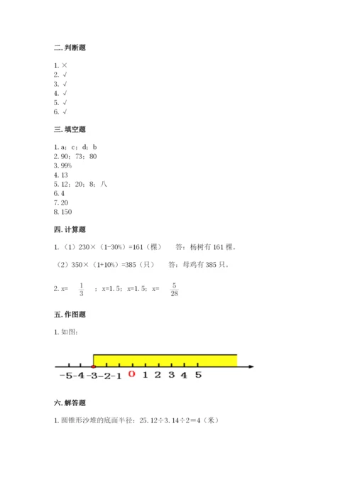 太仓市六年级下册数学期末测试卷【word】.docx