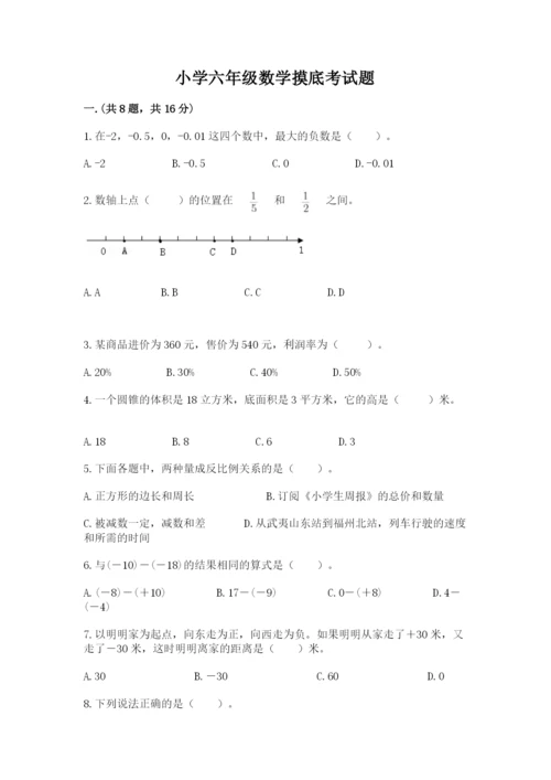 小学六年级数学摸底考试题【各地真题】.docx