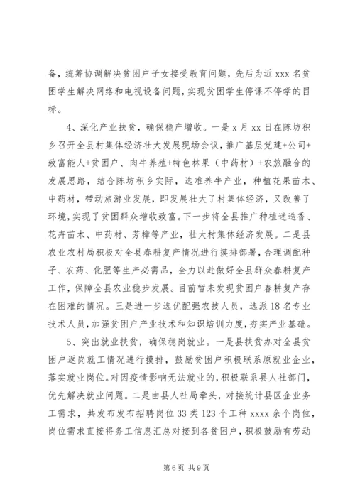 应对疫情和脱贫攻坚工作开展情况汇报.docx