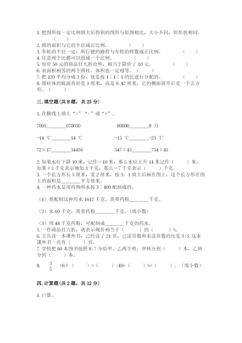 六年级下册数学期末测试卷【考点精练】.docx