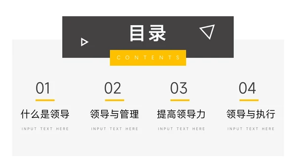 黄黑欧美风稳重领导力培训PPT模板