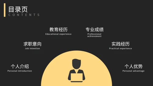 蓝底照应届生个人简历通用PPT模板